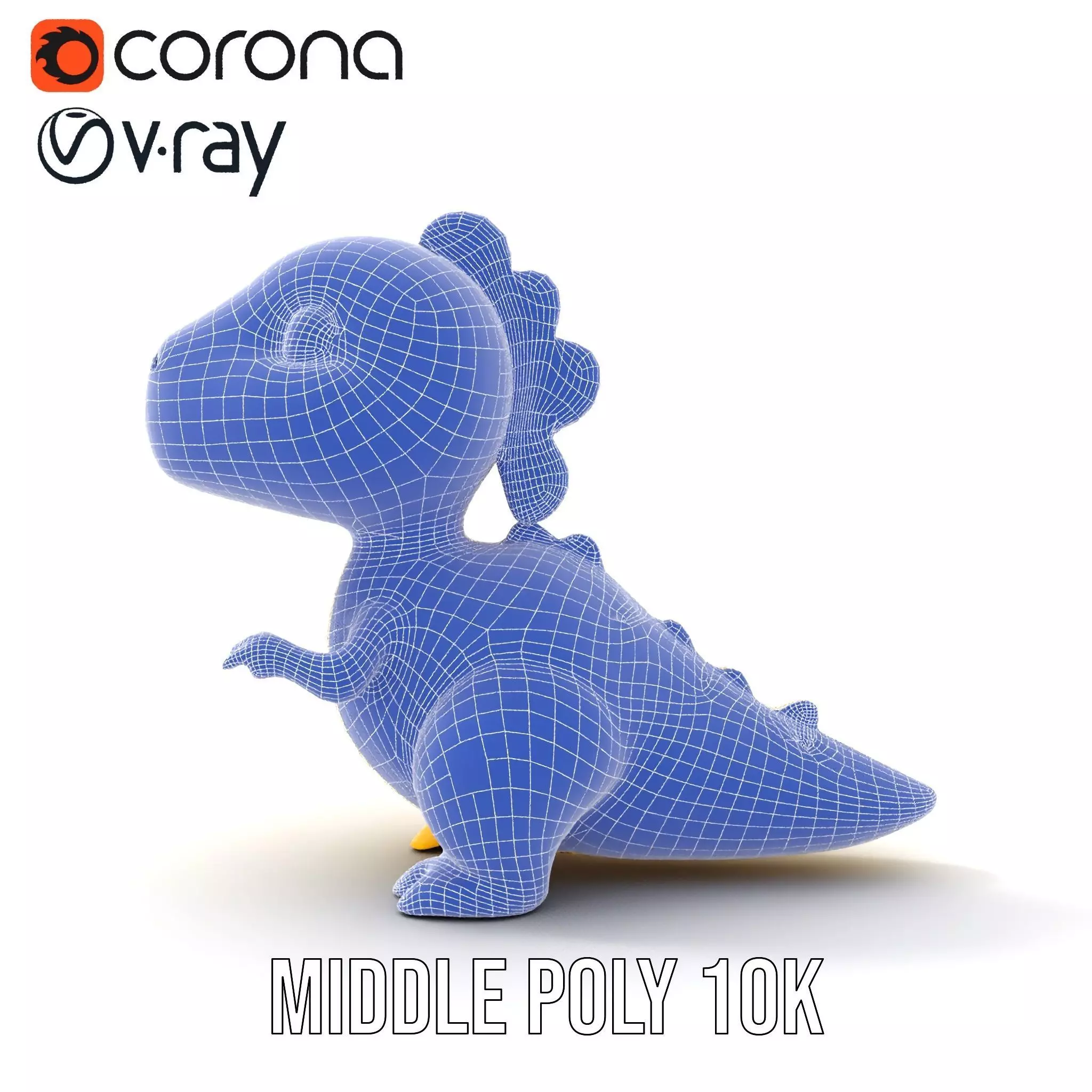 Cheerful Yellow Dinosaur model pack Low-poly 3D model_27