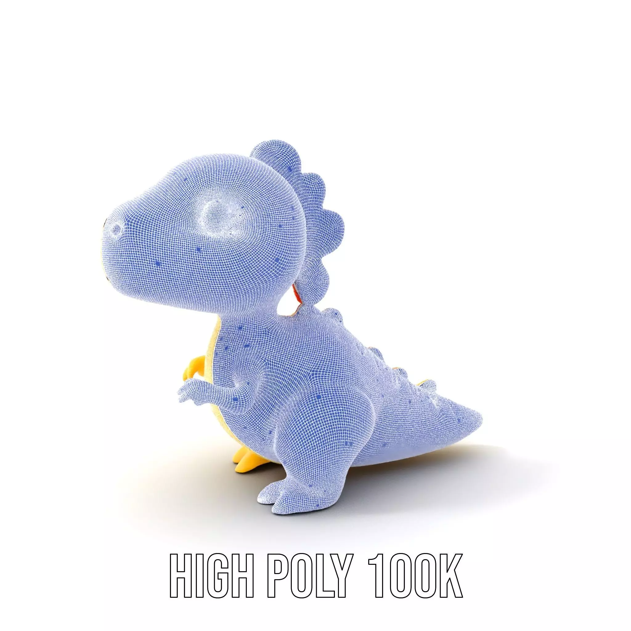 Cheerful Yellow Dinosaur model pack Low-poly 3D model_4