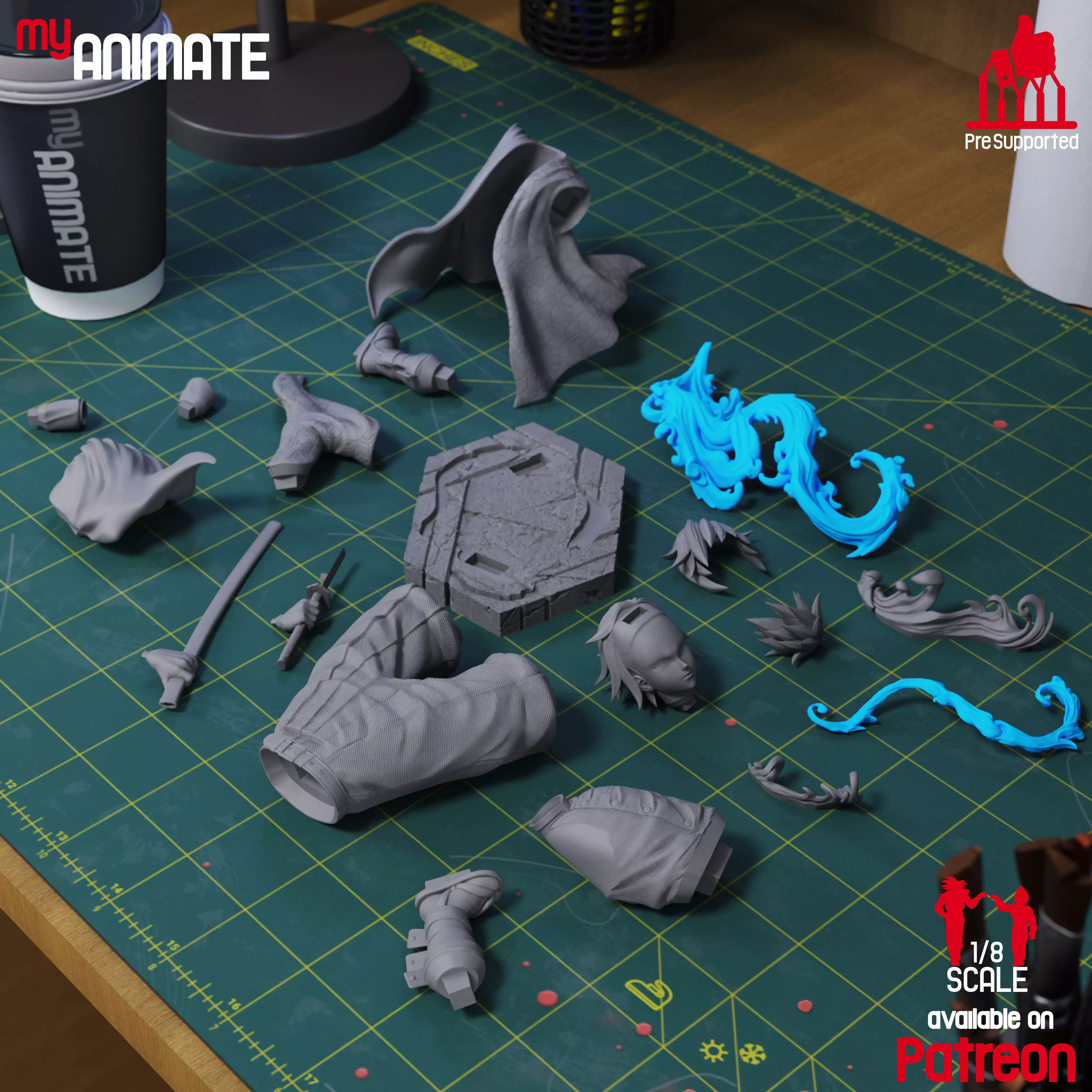 Gyui Tomioka from Demon Slayer - myAnimate 3D print model_9