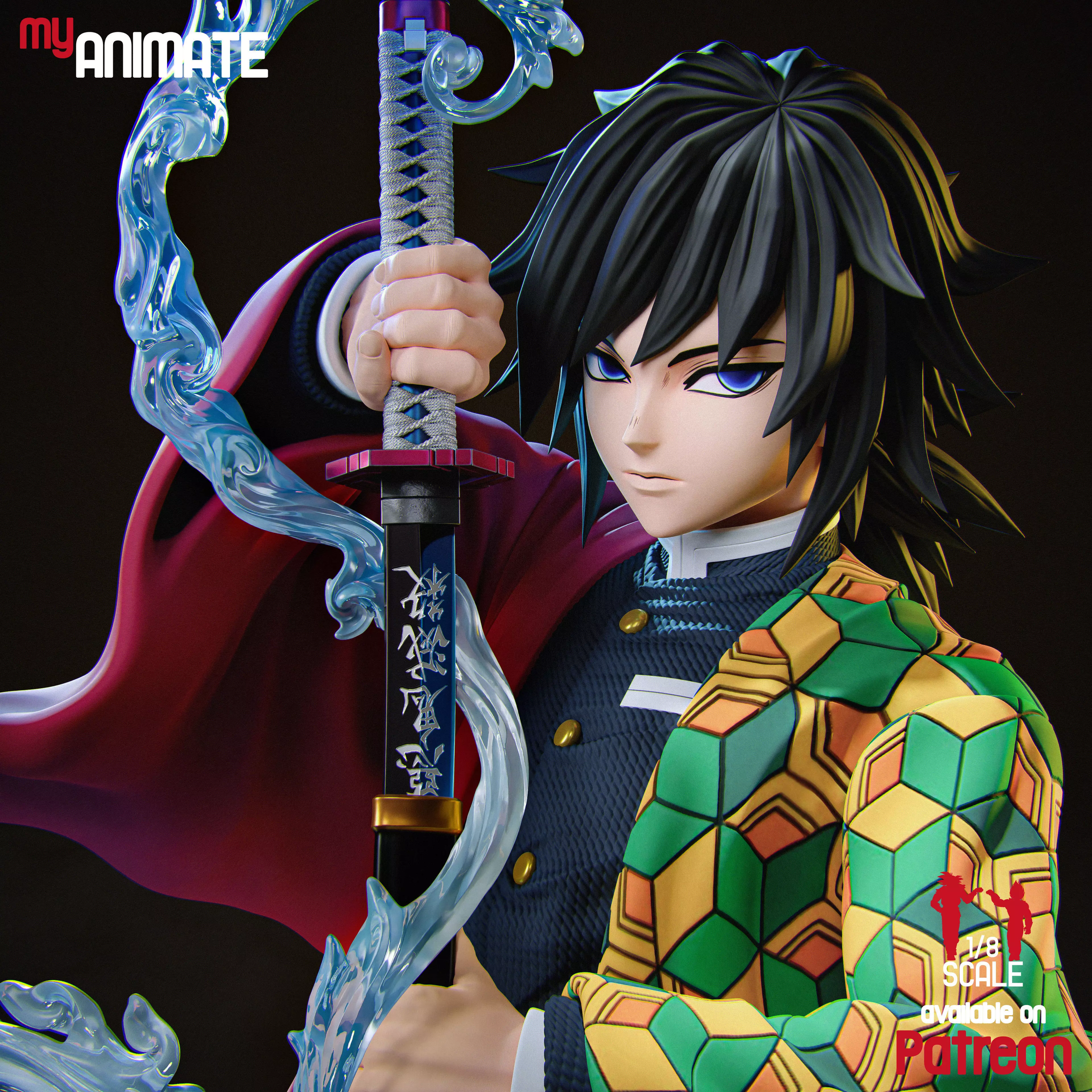Gyui Tomioka from Demon Slayer - myAnimate 3D print model_1