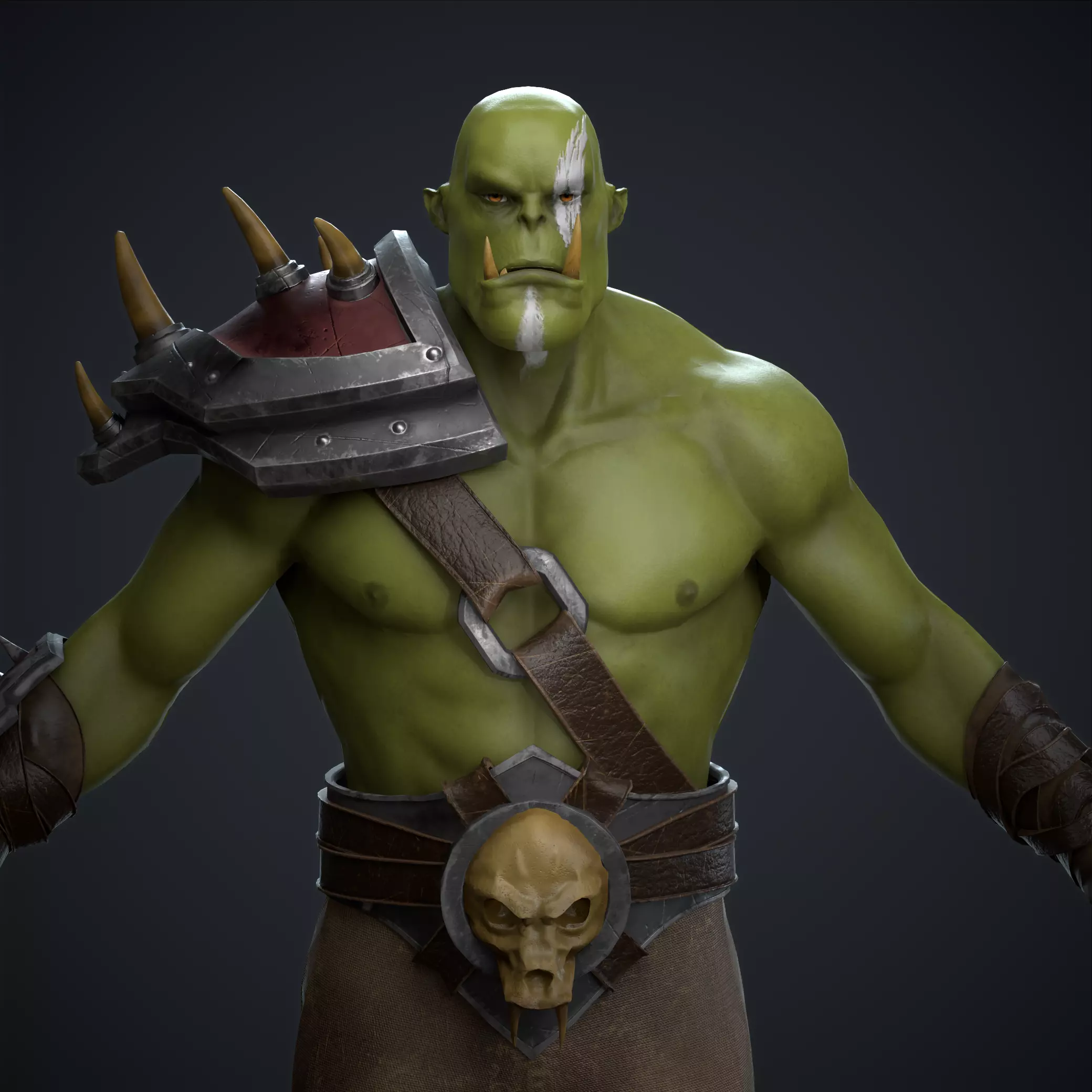 Orc Warrior Low-poly 3D model_6