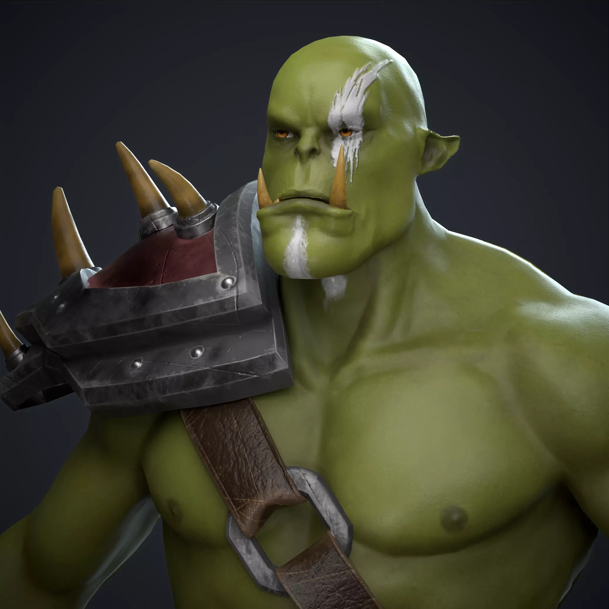 Orc Warrior Low-poly 3D model_1