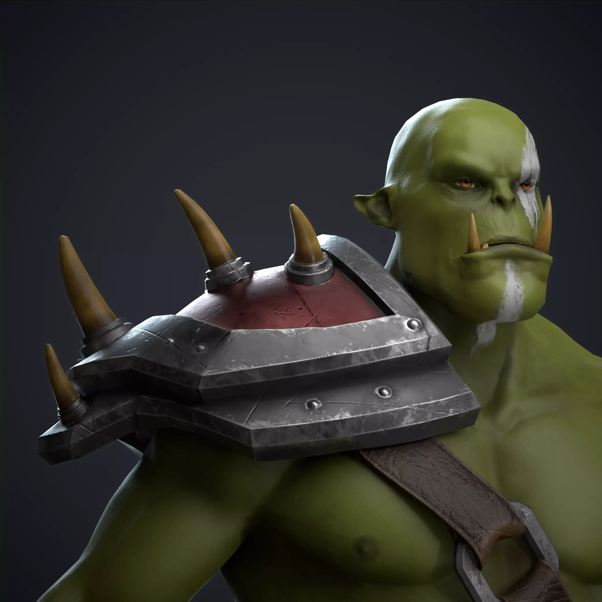 Orc Warrior Low-poly 3D model_2