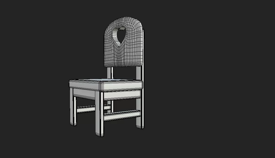 wooden childrens chair Low-poly 3D model_14