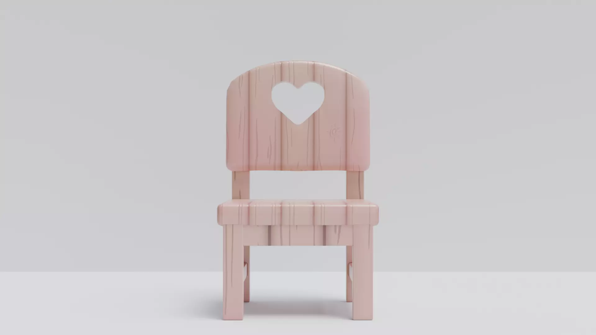 wooden childrens chair Low-poly 3D model_3
