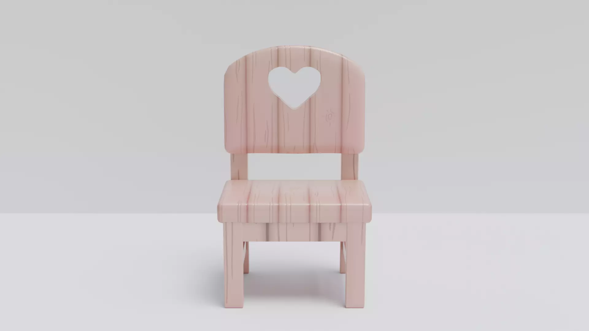 wooden childrens chair Low-poly 3D model_4