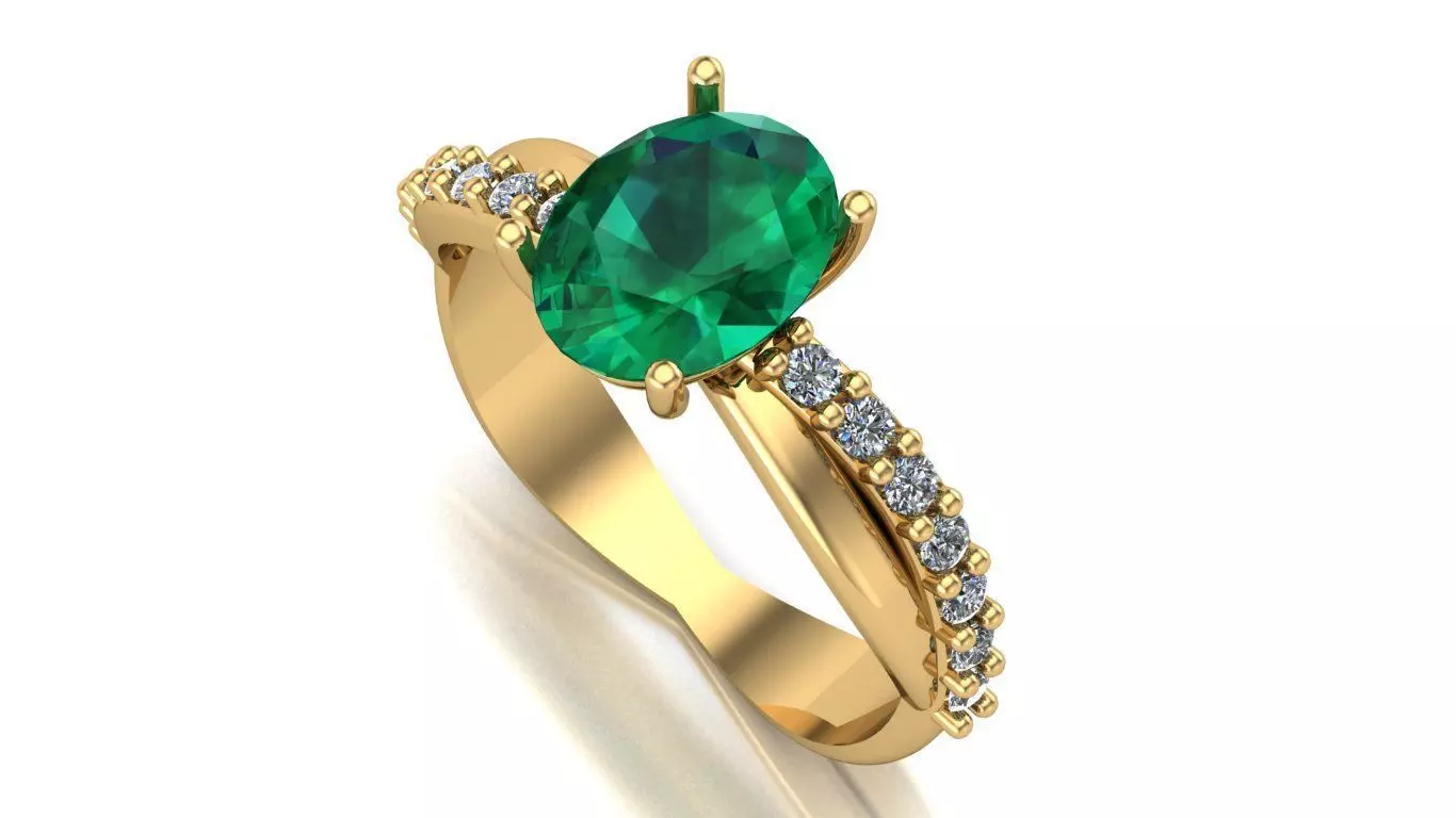 Twisted band ring 3D print model_1