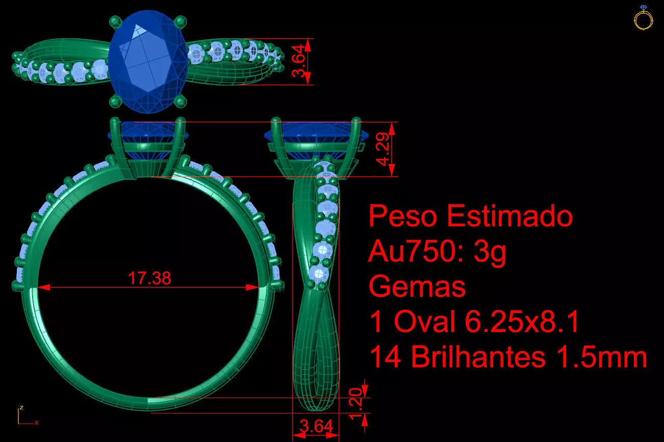 Twisted band ring 3D print model_3