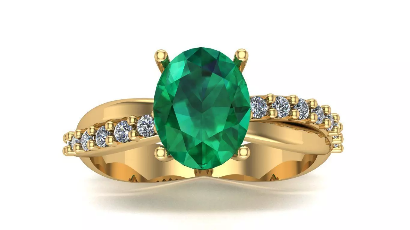 Twisted band ring 3D print model_0