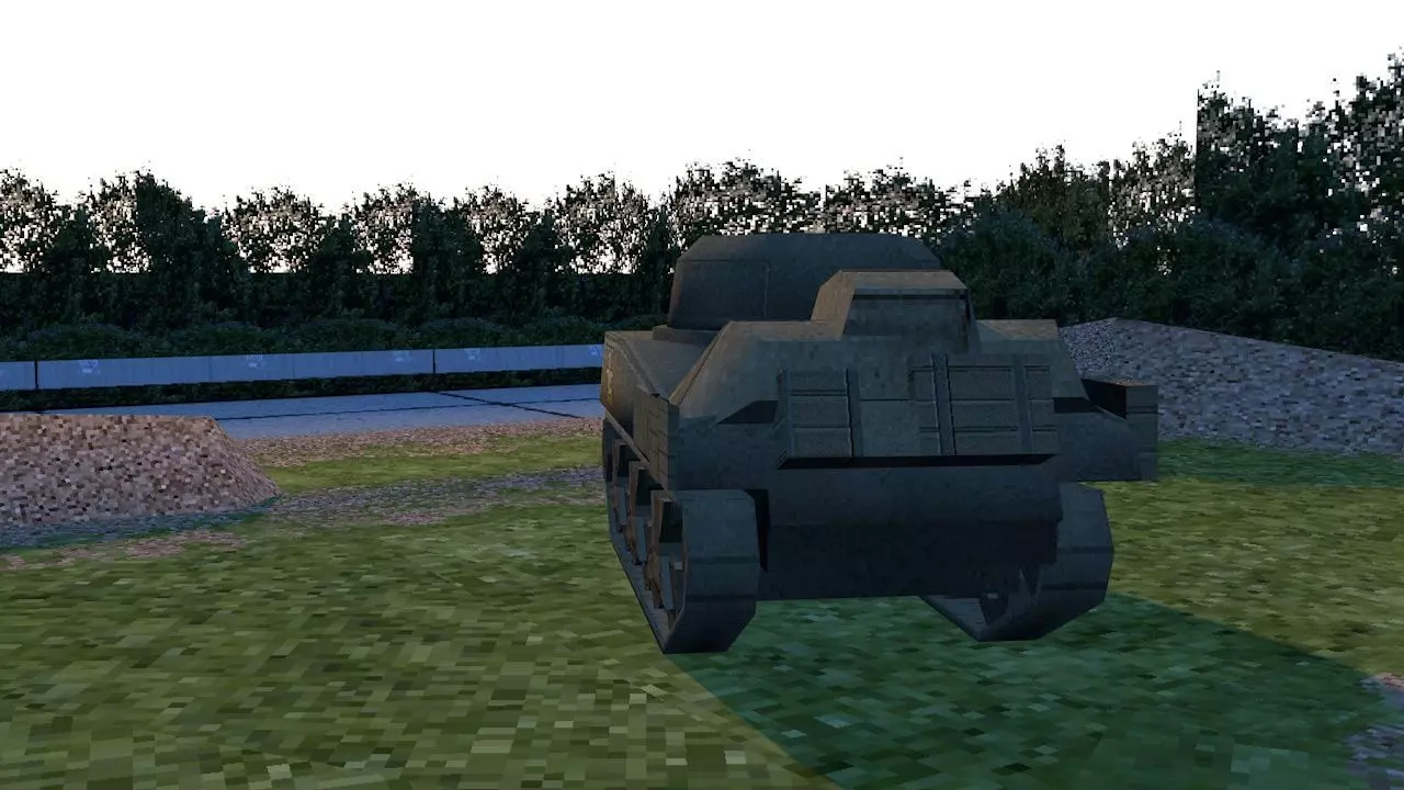 M4 Sherman Low Poly 3D Model PSX WWII Tank - Game Ready 3D model_2