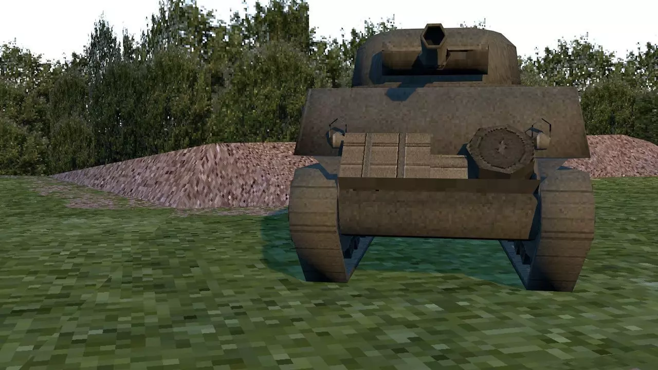 M4 Sherman Low Poly 3D Model PSX WWII Tank - Game Ready 3D model_4