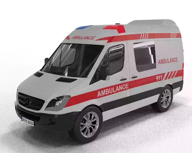 Emergency Response Sprinter Ambulance Van with Blender RIG