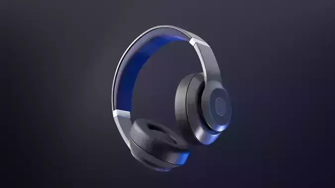 Sleek Modern Over Ear Headphones 3D Model