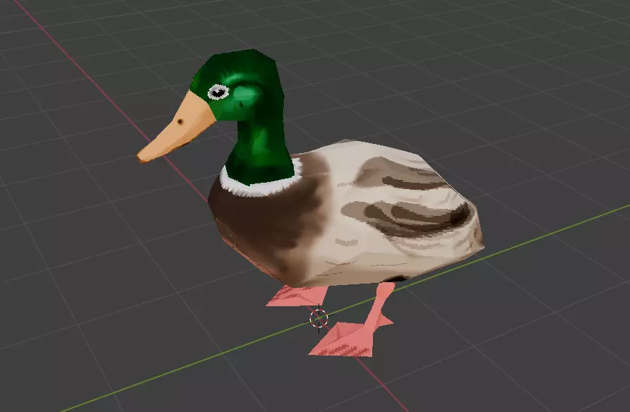 PS1 Low poly Duck 3D model_1