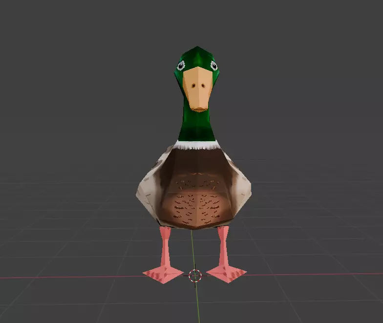 PS1 Low poly Duck 3D model_2