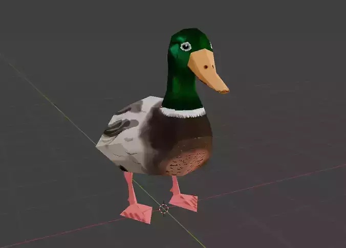 PS1 Low poly Duck 3D model