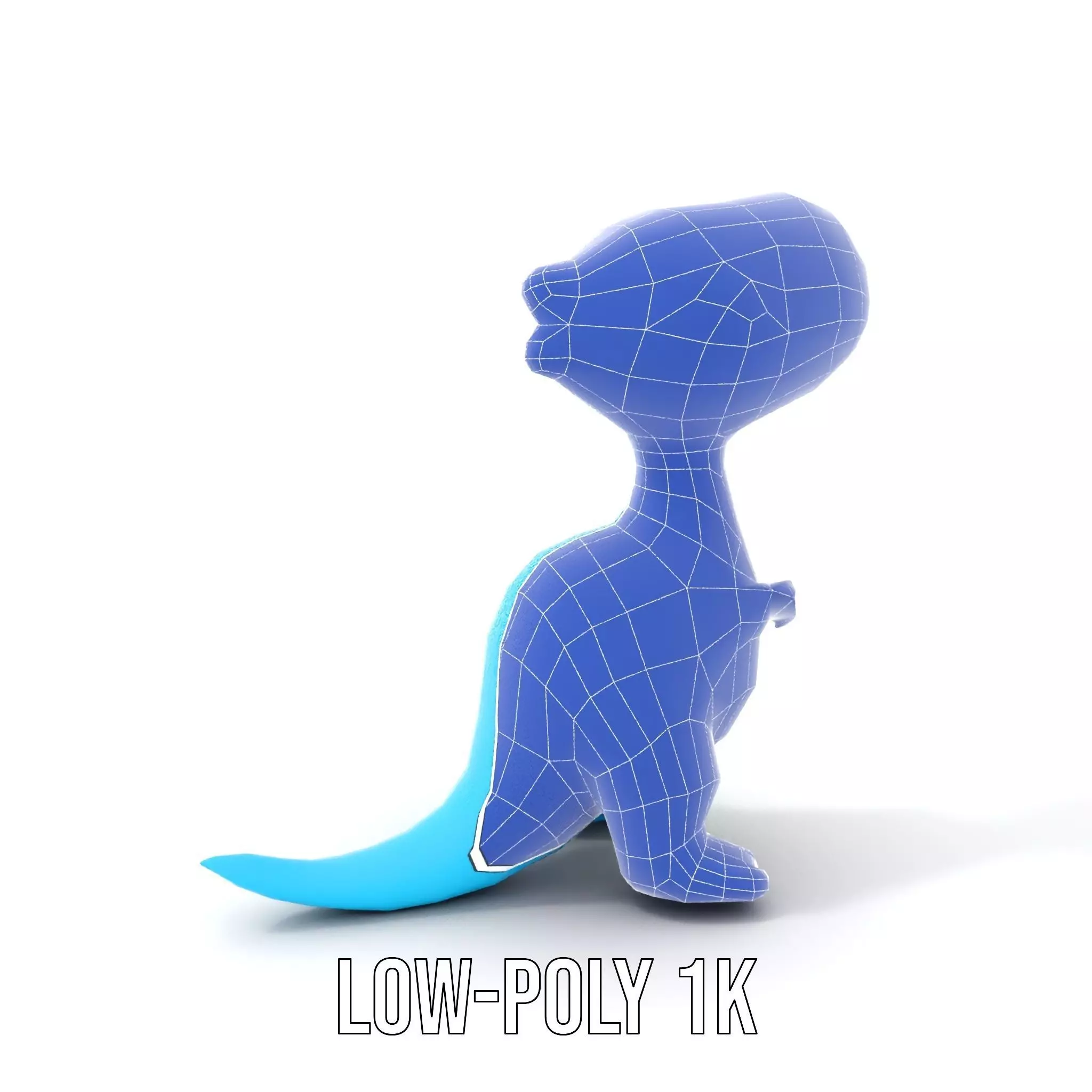 Blue Dino Character model pack Low-poly 3D model_22