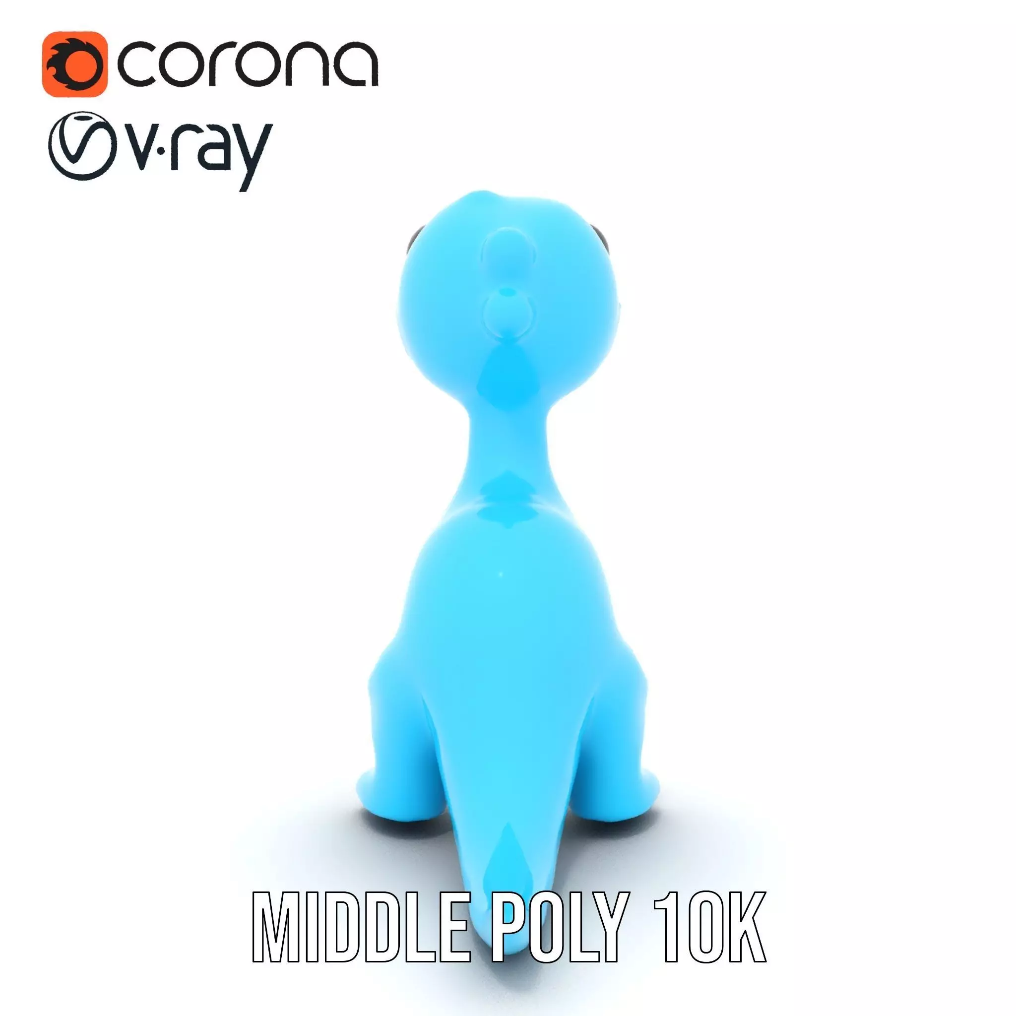 Blue Dino Character model pack Low-poly 3D model_11