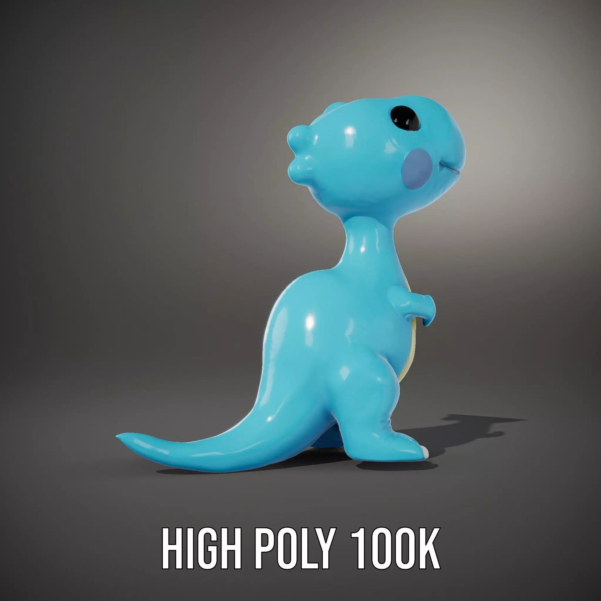 Blue Dino Character model pack Low-poly 3D model_10