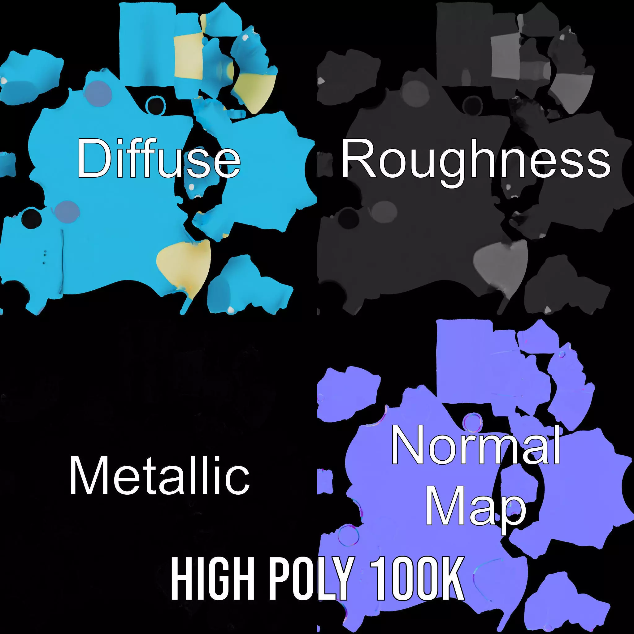 Blue Dino Character model pack Low-poly 3D model_3