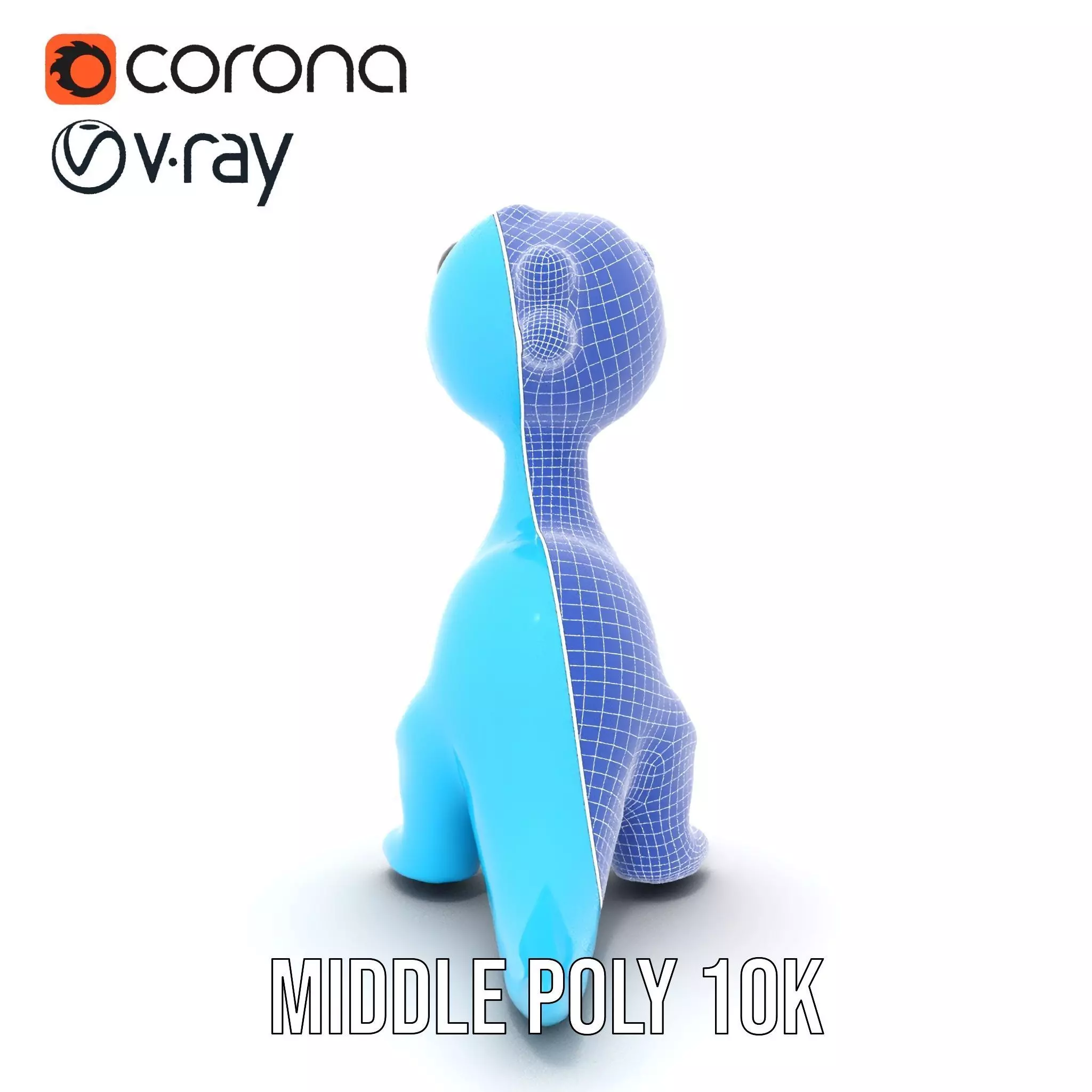 Blue Dino Character model pack Low-poly 3D model_13