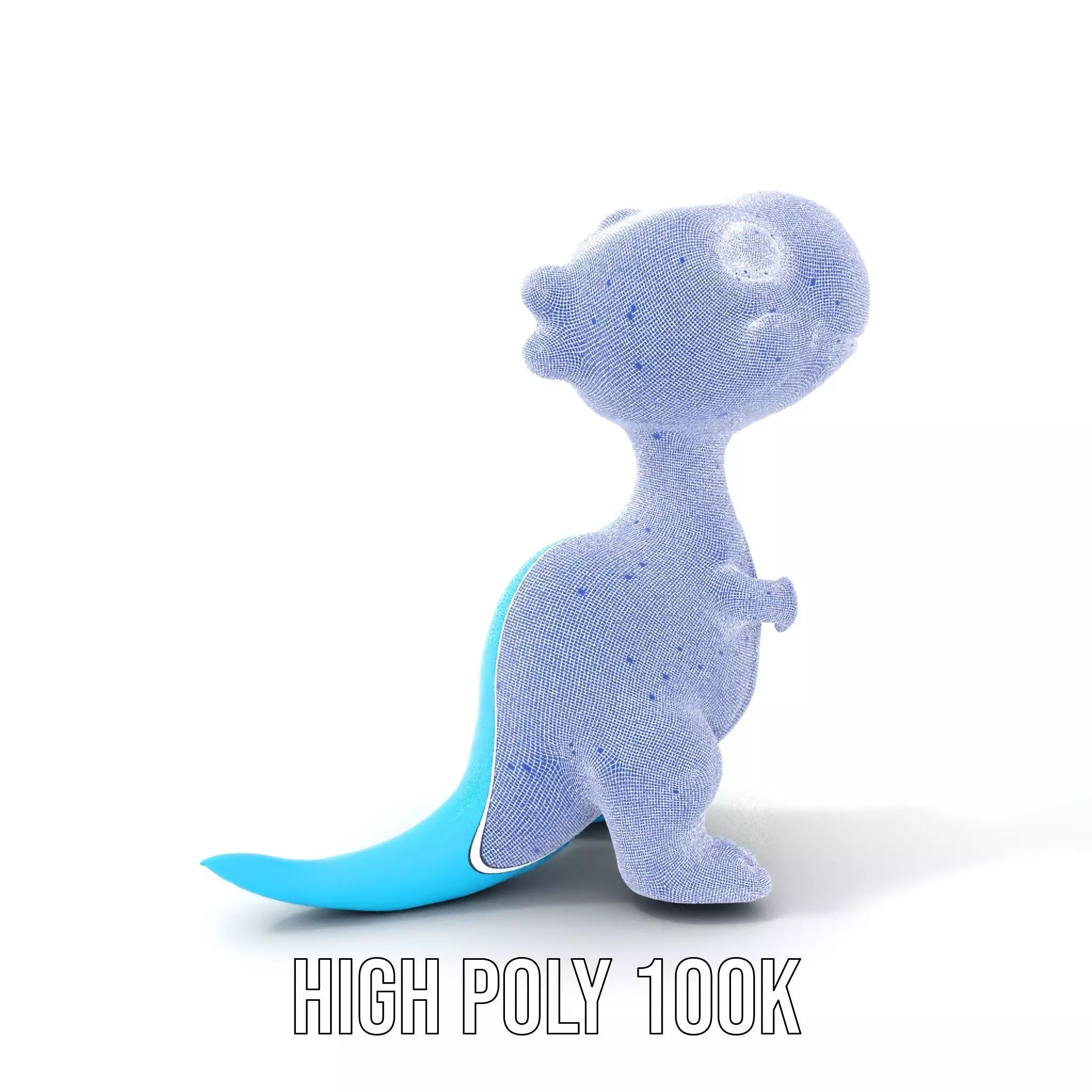 Blue Dino Character model pack Low-poly 3D model_4