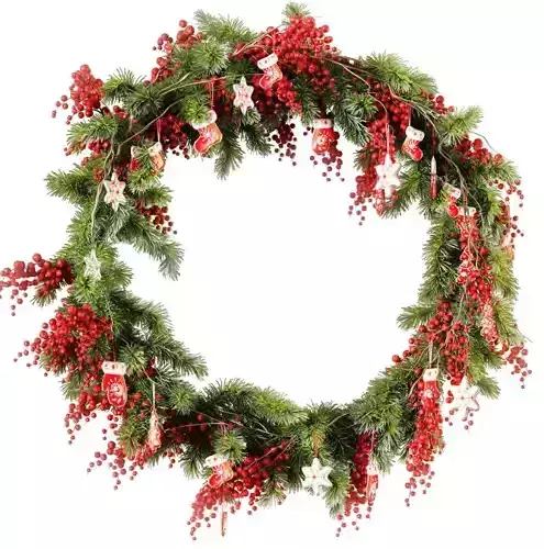 Christmas wreath v2 3D model