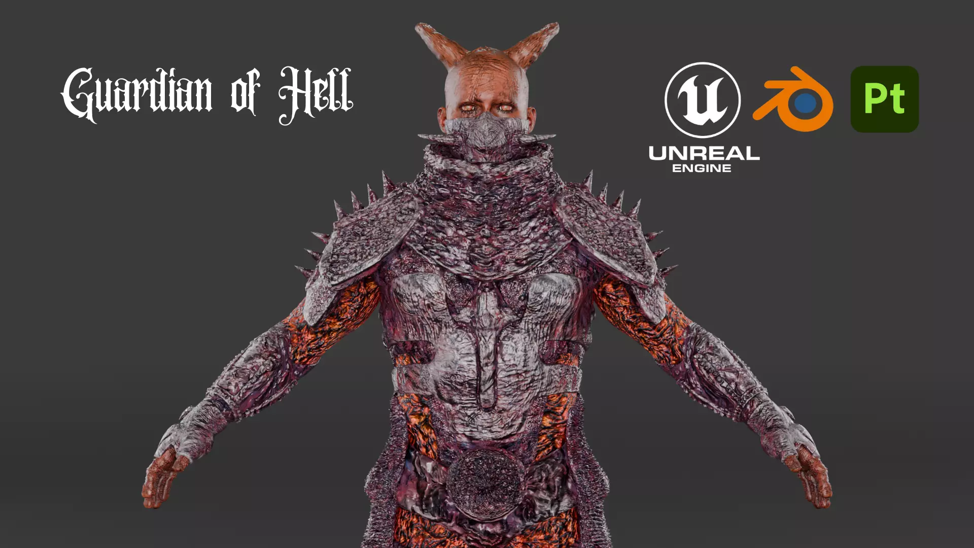 Guardian of Hell Ultra High-Detail 3D Character Low-poly 3D model_0