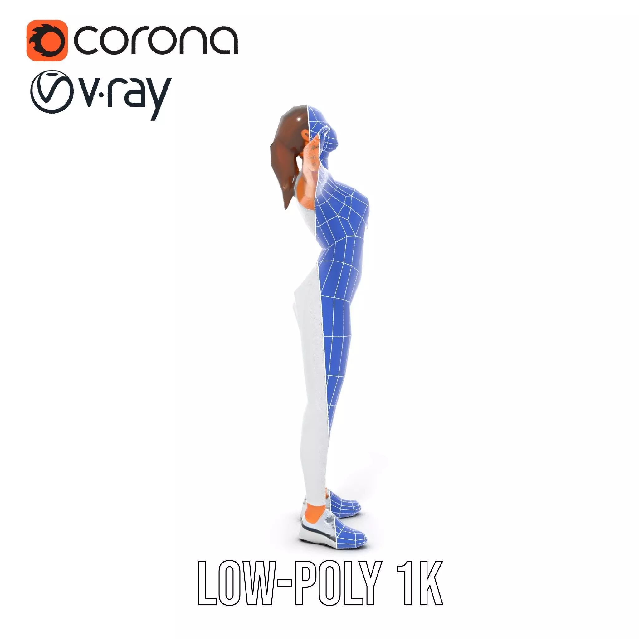 Athletic Woman Fitness model pack Low-poly 3D model_31