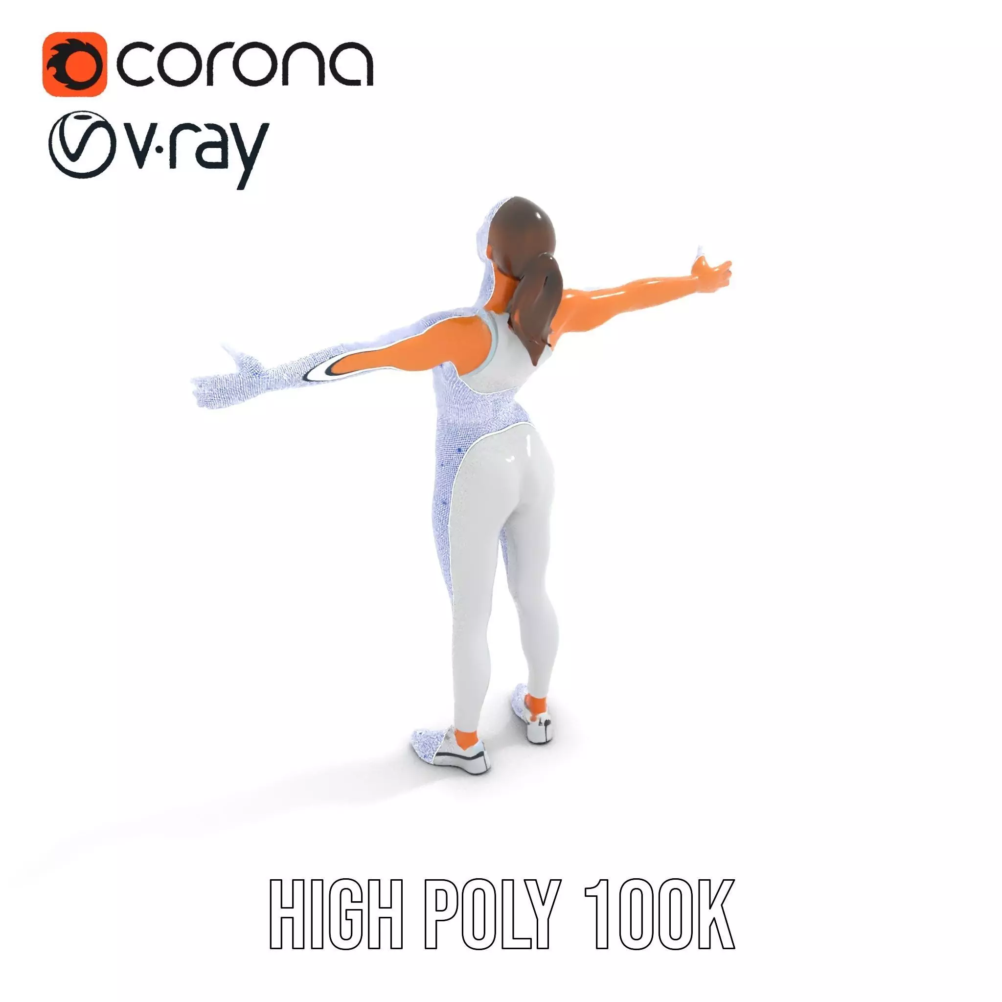 Athletic Woman Fitness model pack Low-poly 3D model_26