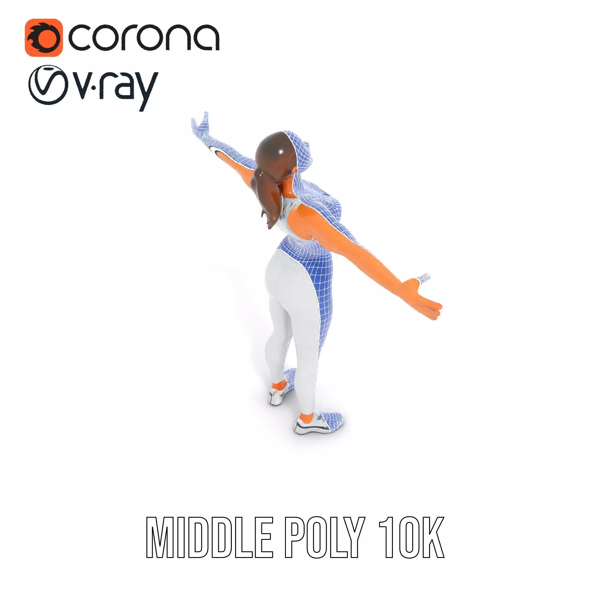 Athletic Woman Fitness model pack Low-poly 3D model_13