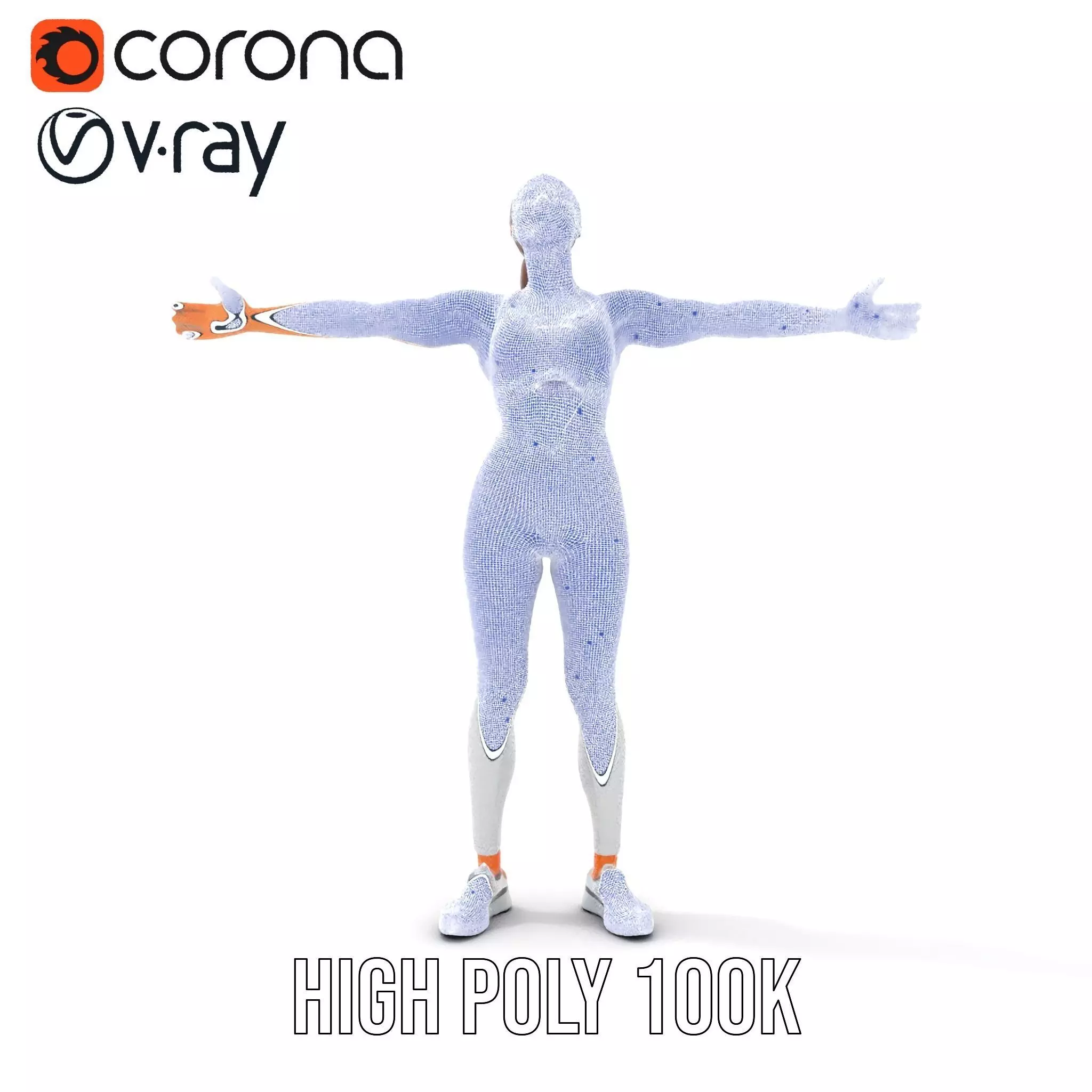 Athletic Woman Fitness model pack Low-poly 3D model_34