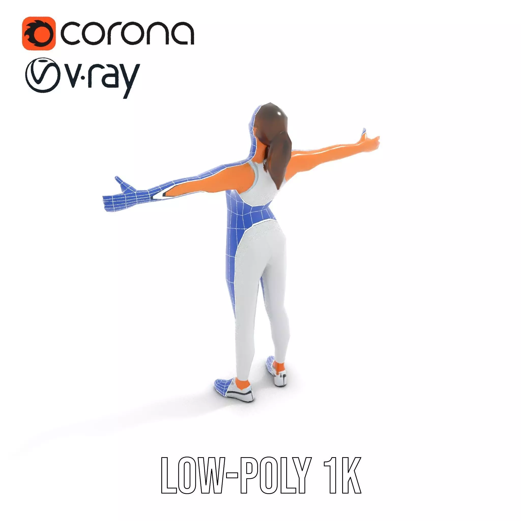 Athletic Woman Fitness model pack Low-poly 3D model_28