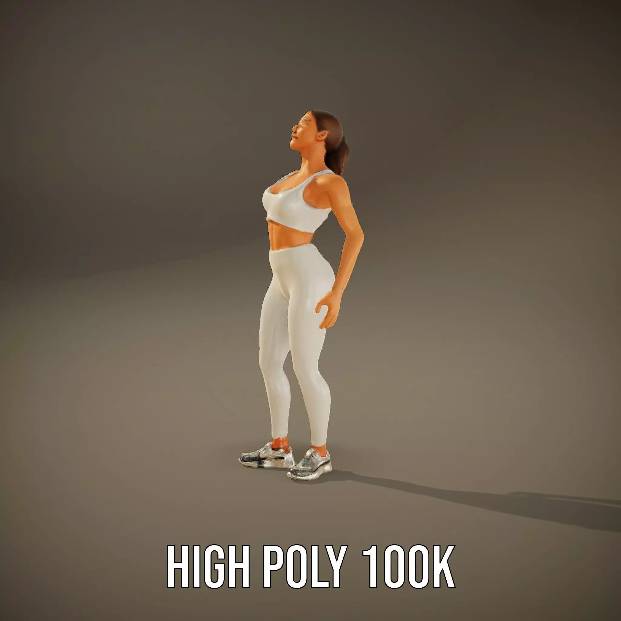 Athletic Woman Fitness model pack Low-poly 3D model_10
