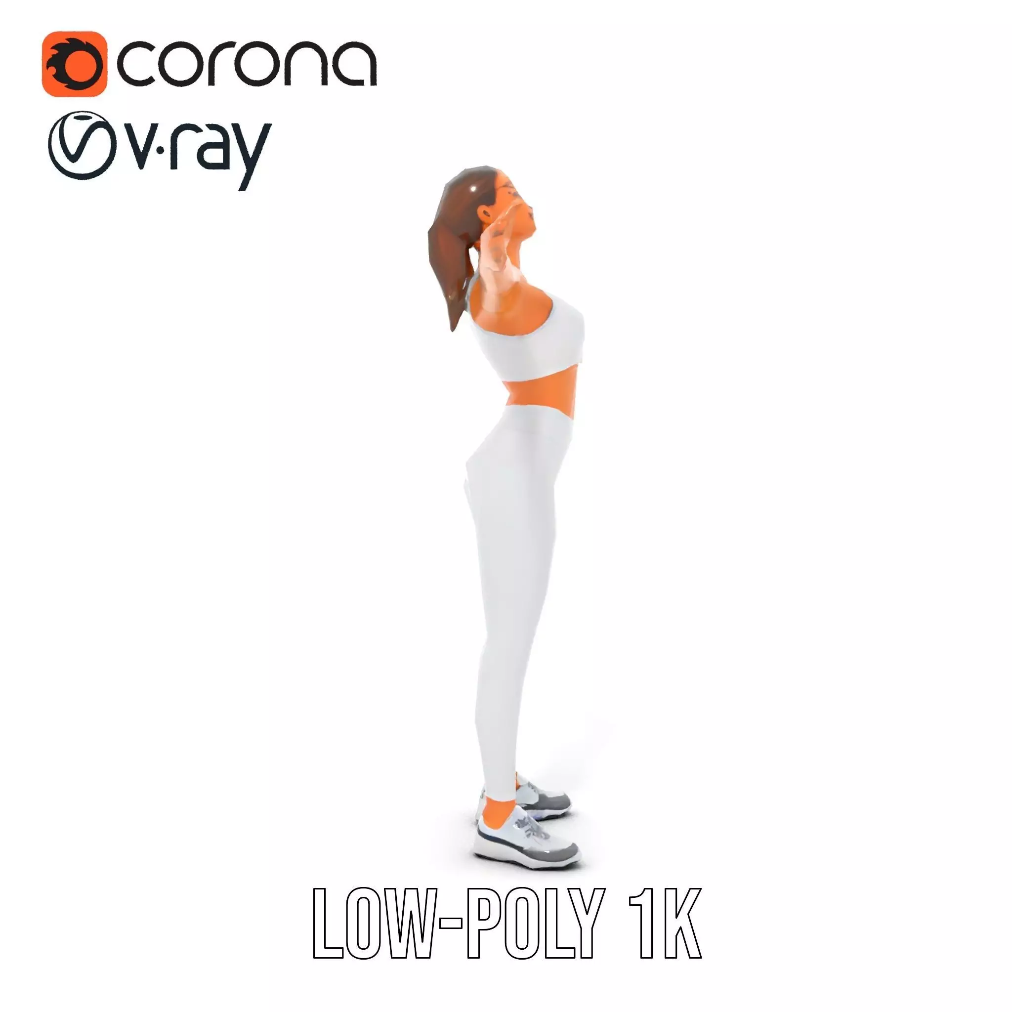 Athletic Woman Fitness model pack Low-poly 3D model_19