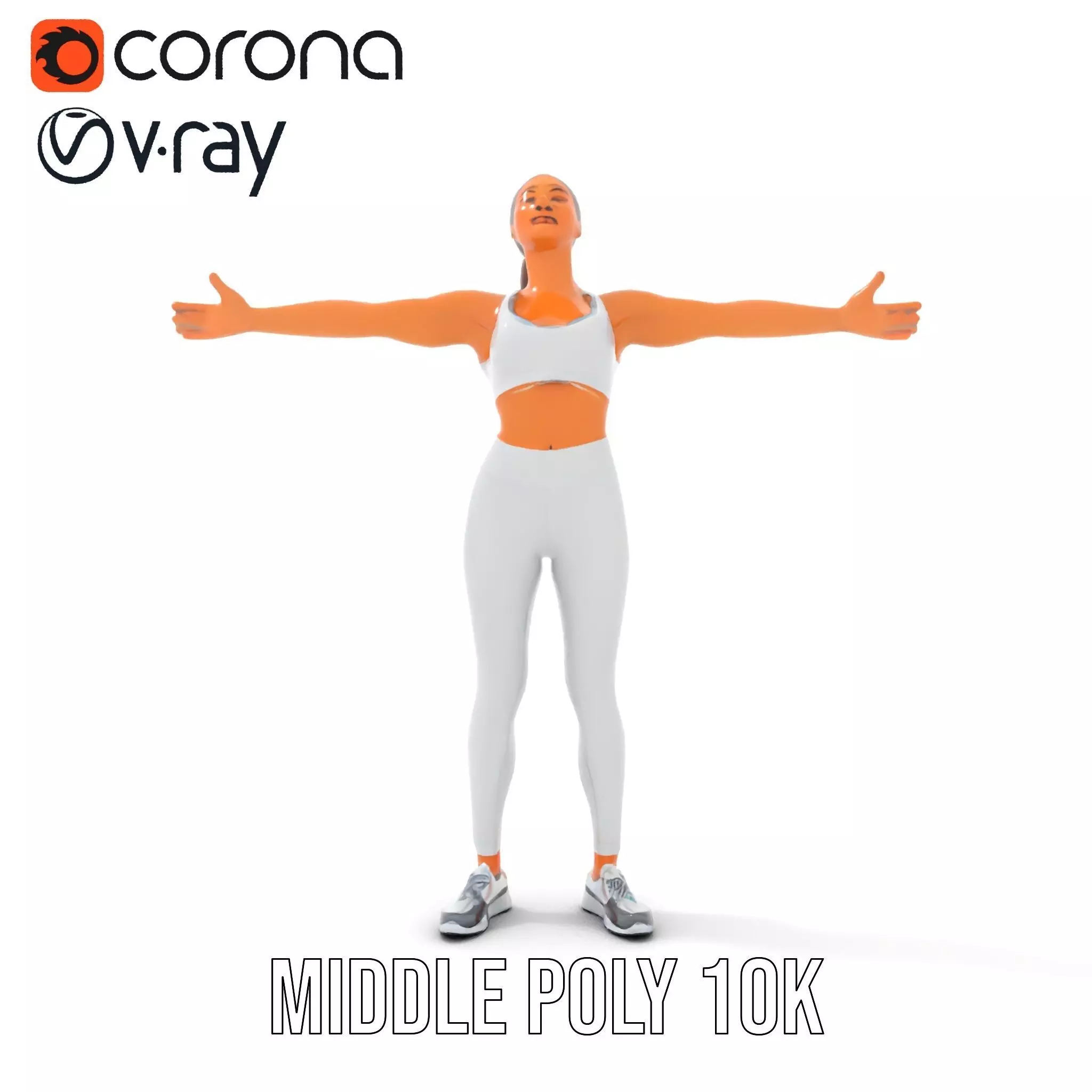 Athletic Woman Fitness model pack Low-poly 3D model_5