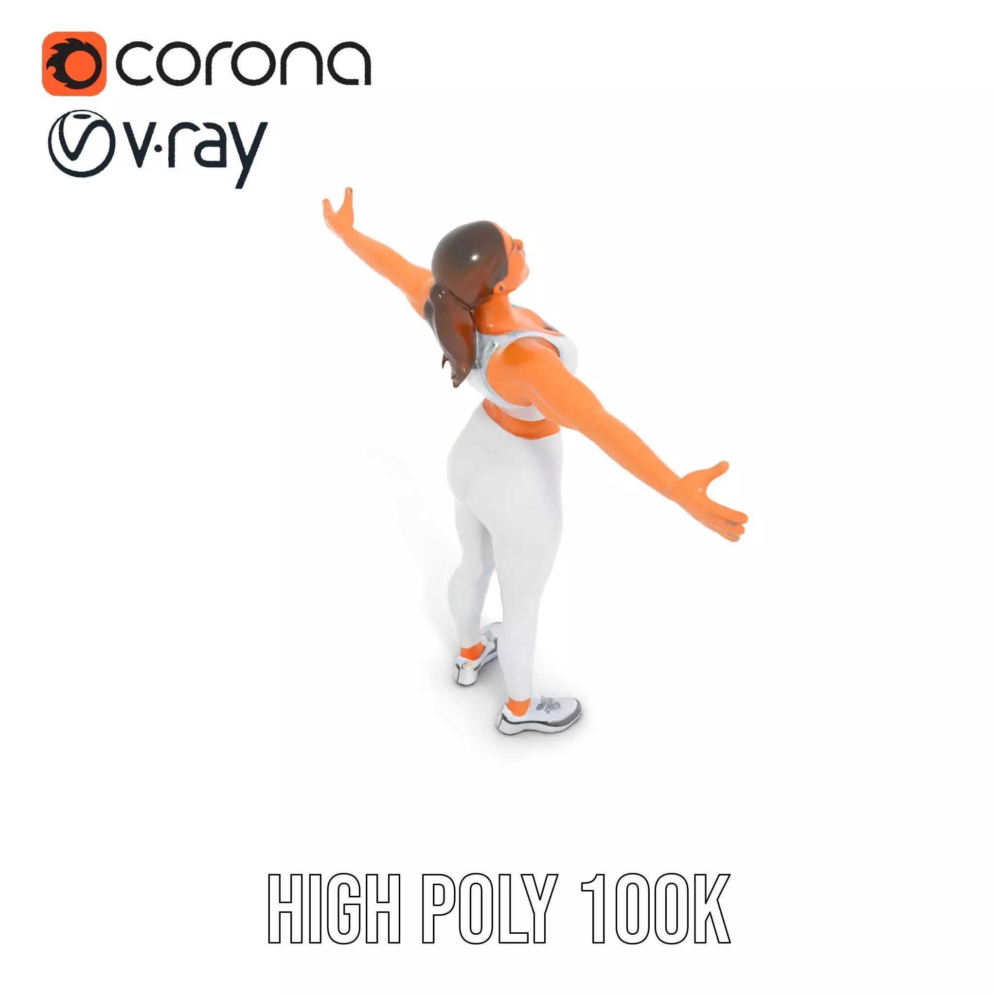 Athletic Woman Fitness model pack Low-poly 3D model_15