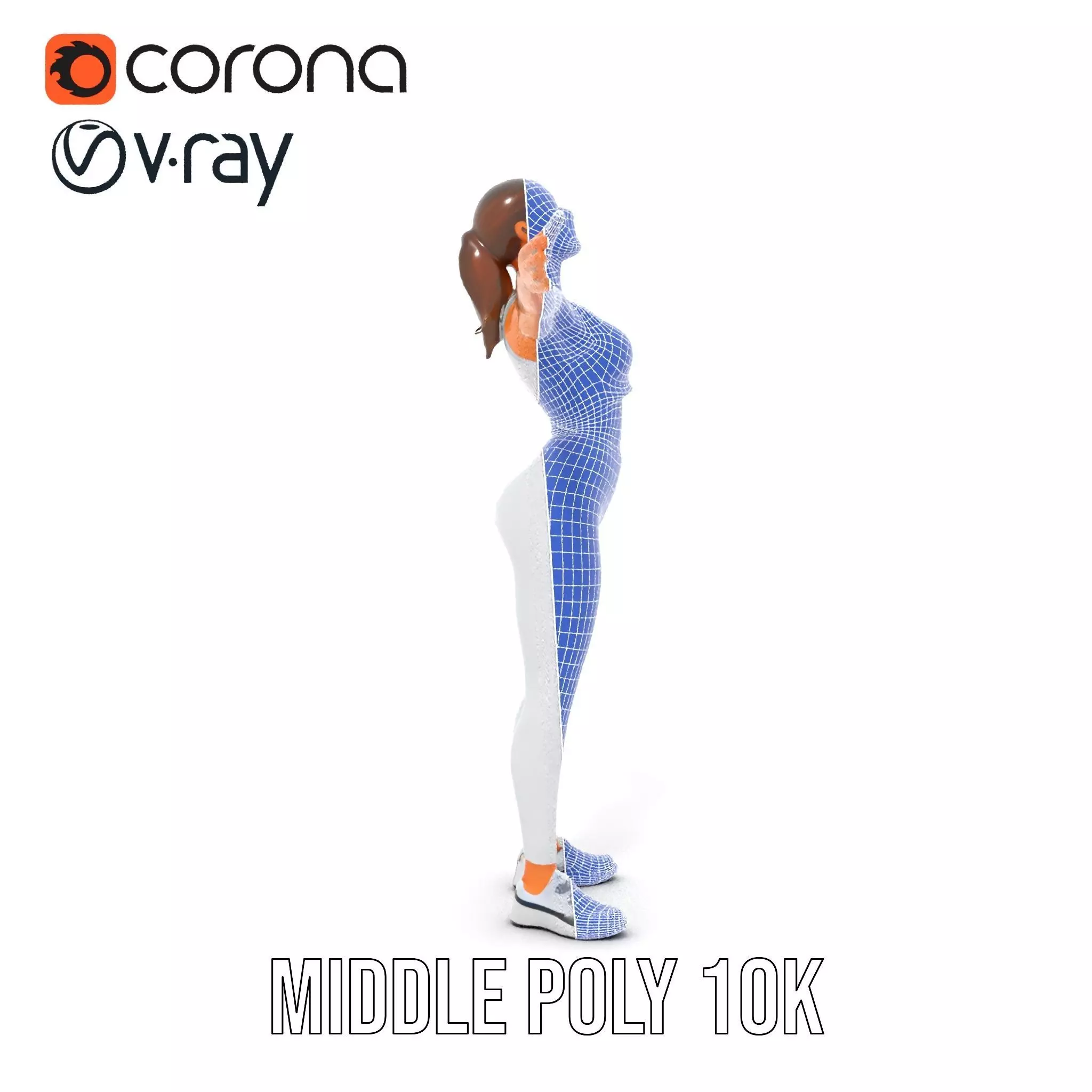 Athletic Woman Fitness model pack Low-poly 3D model_6