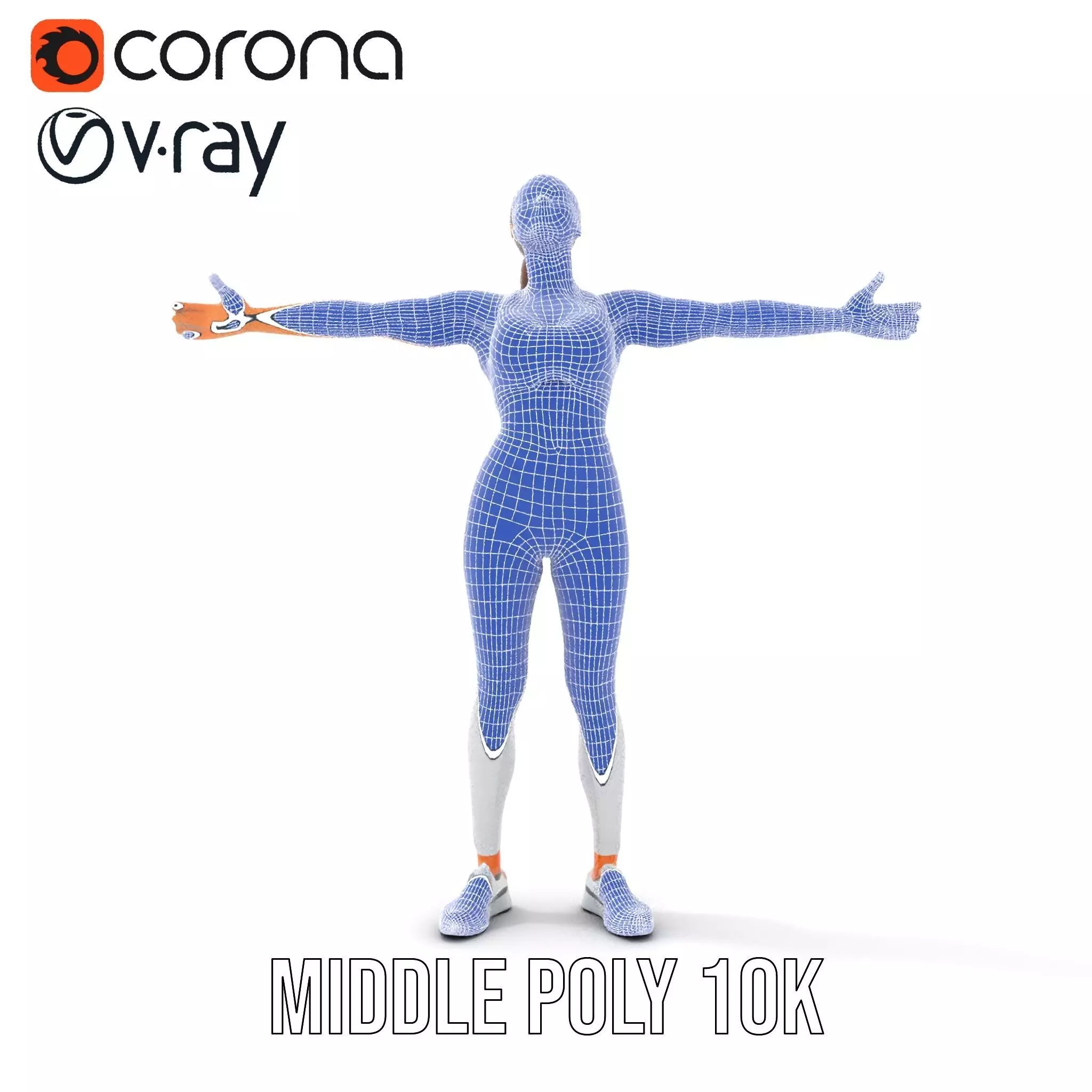 Athletic Woman Fitness model pack Low-poly 3D model_16