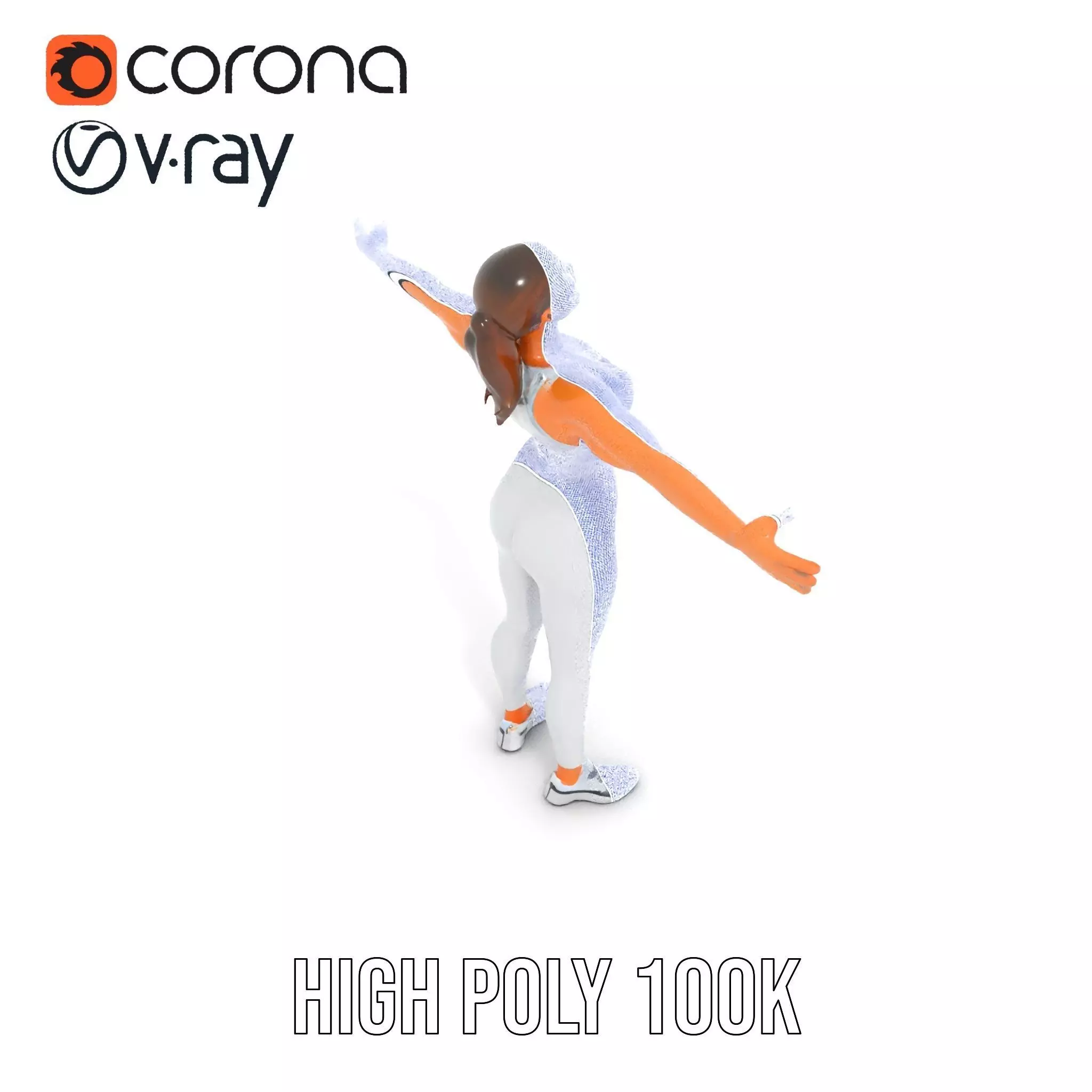 Athletic Woman Fitness model pack Low-poly 3D model_32