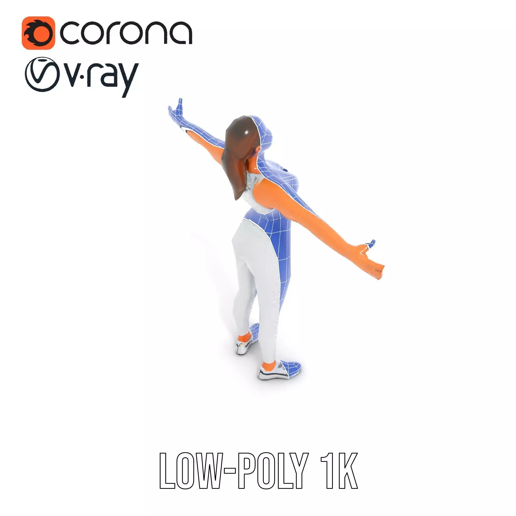 Athletic Woman Fitness model pack Low-poly 3D model_17