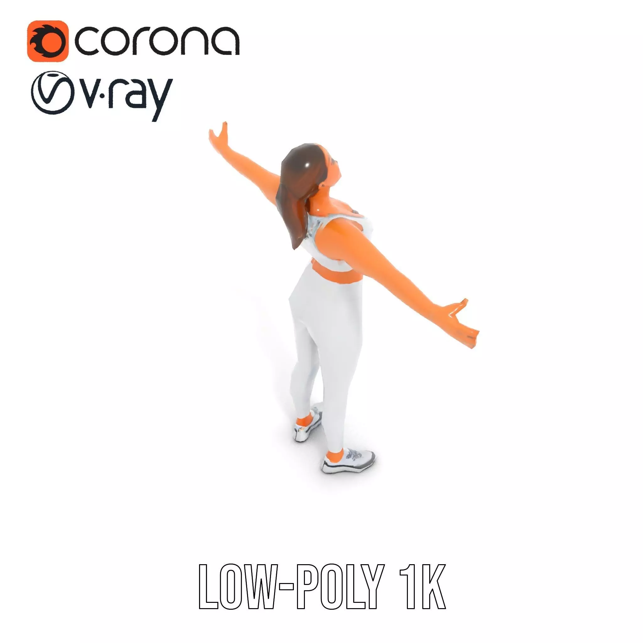 Athletic Woman Fitness model pack Low-poly 3D model_22