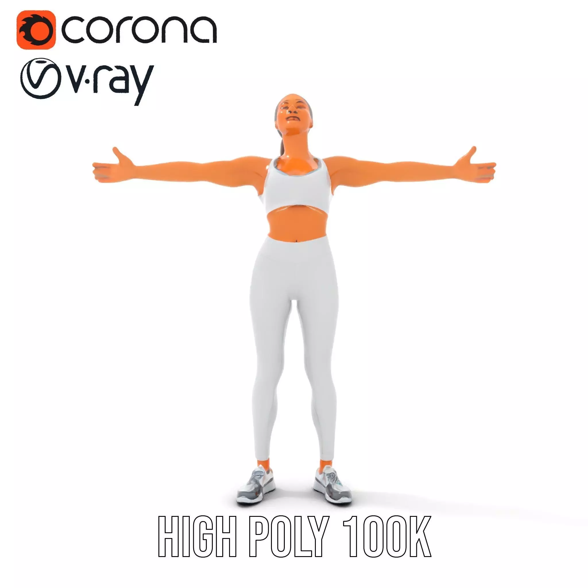 Athletic Woman Fitness model pack Low-poly 3D model_33