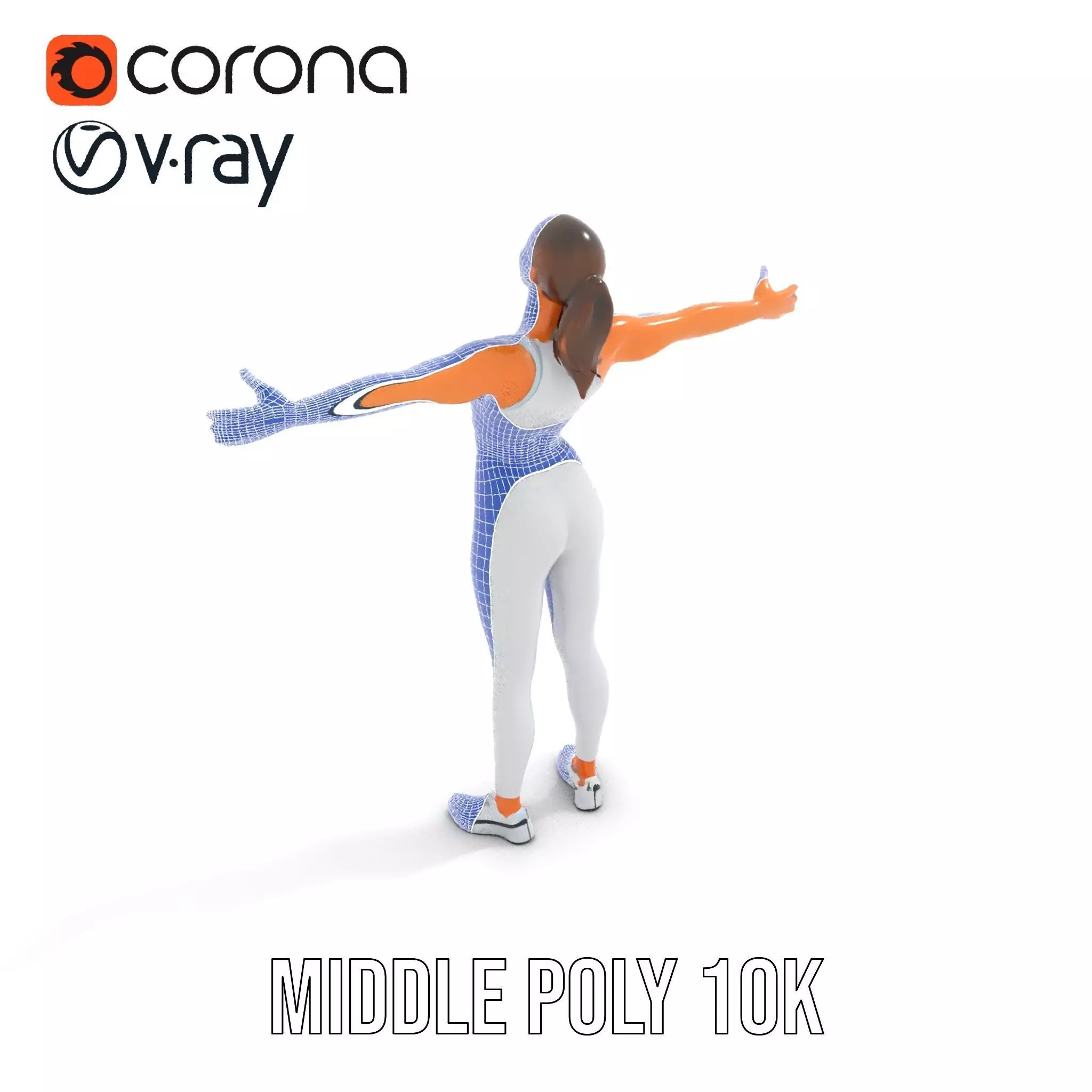 Athletic Woman Fitness model pack Low-poly 3D model_27