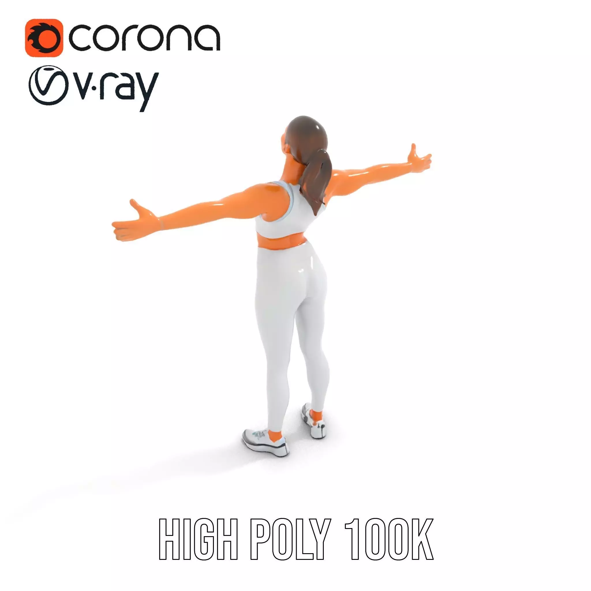 Athletic Woman Fitness model pack Low-poly 3D model_23