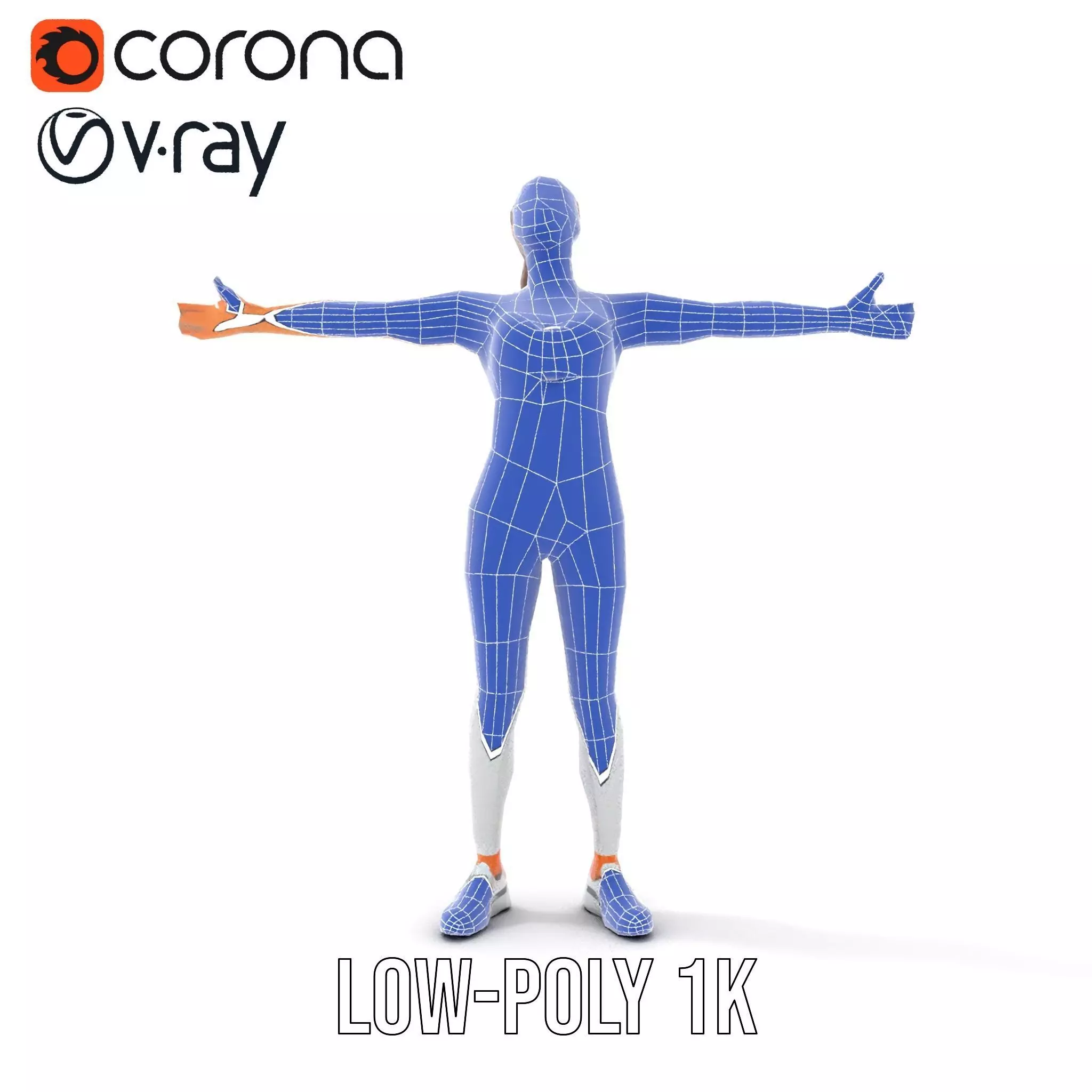 Athletic Woman Fitness model pack Low-poly 3D model_9