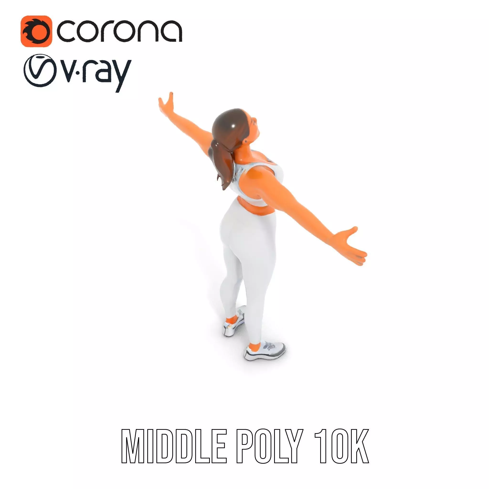 Athletic Woman Fitness model pack Low-poly 3D model_24