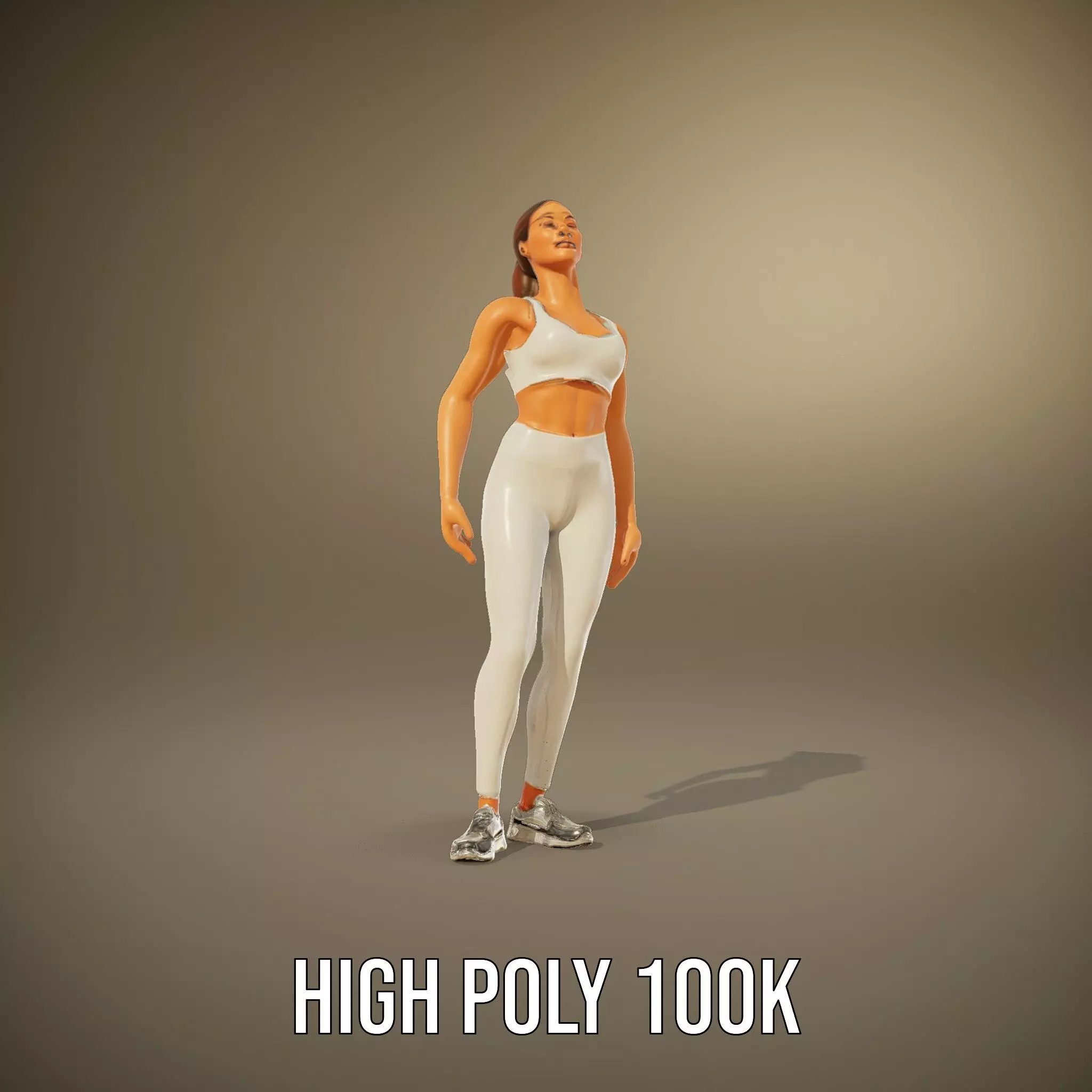 Athletic Woman Fitness model pack Low-poly 3D model_8