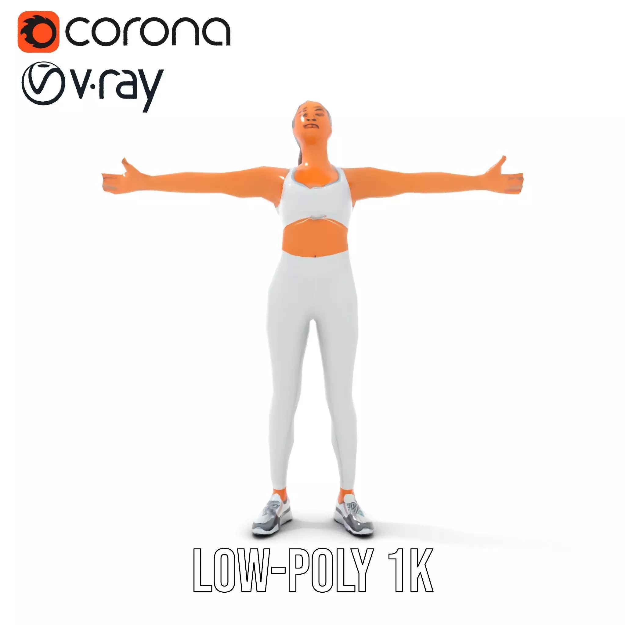 Athletic Woman Fitness model pack Low-poly 3D model_14