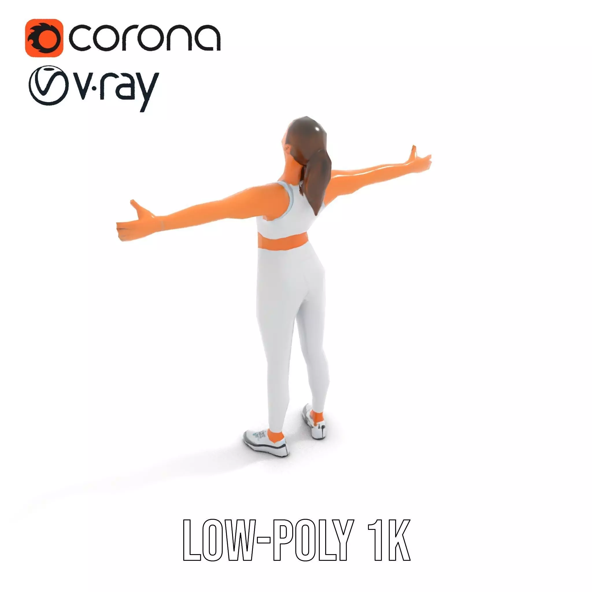 Athletic Woman Fitness model pack Low-poly 3D model_12